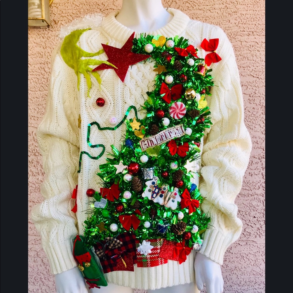 UGLY XMAS SWEATER THE GRINCH TREE Party  WINNER